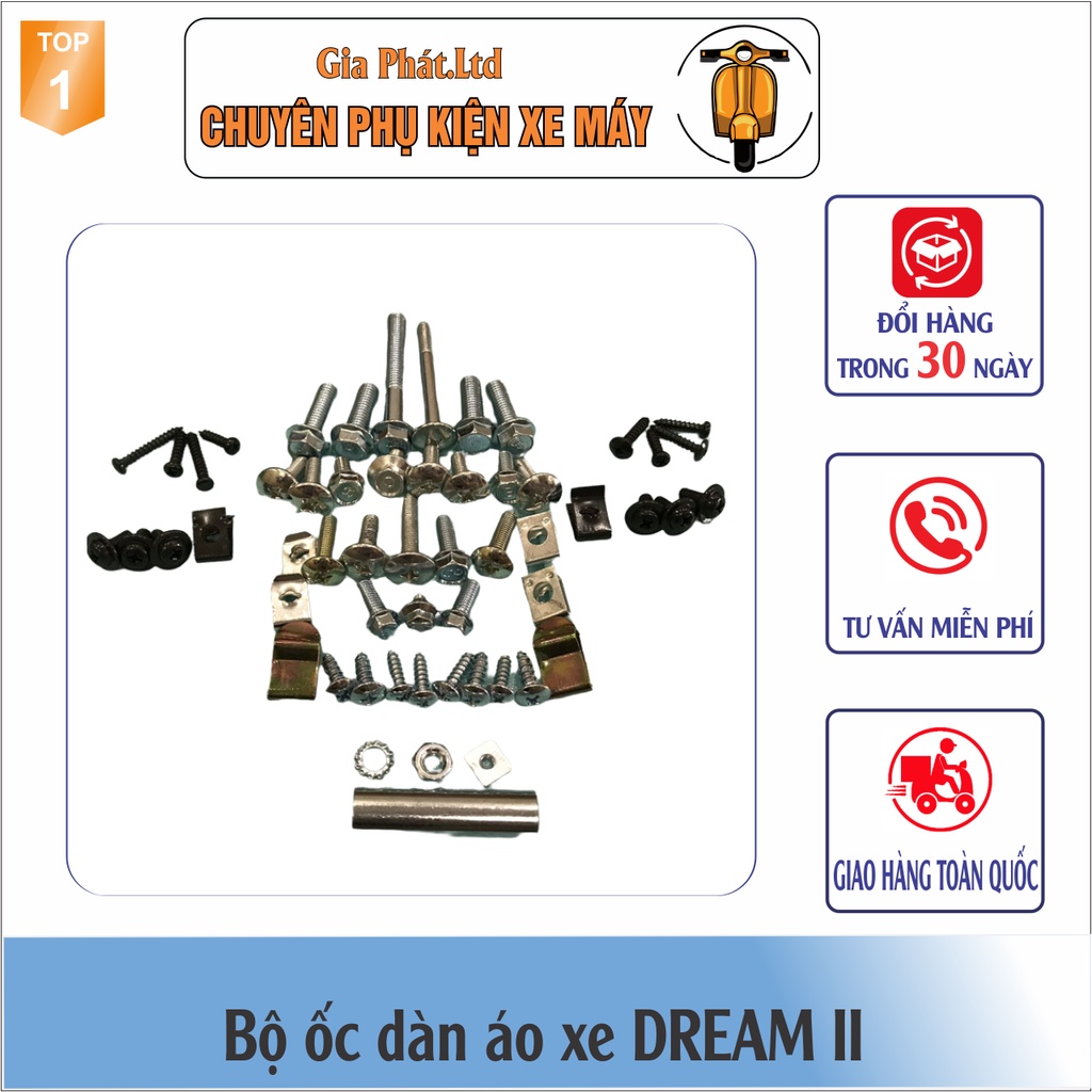 Bộ ốc vít gắn nhựa dàn áo xe máy Dream II-SPP-1003