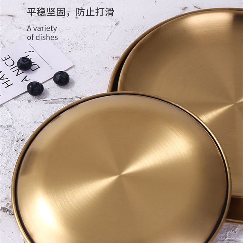 Đĩa Tròn Bằng Thép Không Gỉ 304 Phong Cách Phương Tây