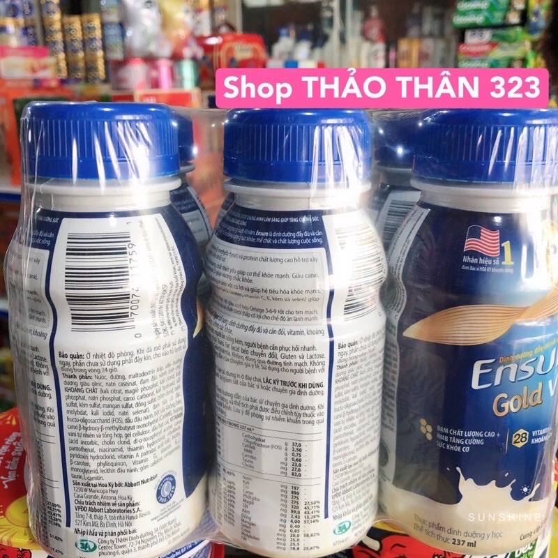 Thùng 24Chai Ensure Gold Vigor HMB- Cam Kết 100% Hàng Chính Hãng