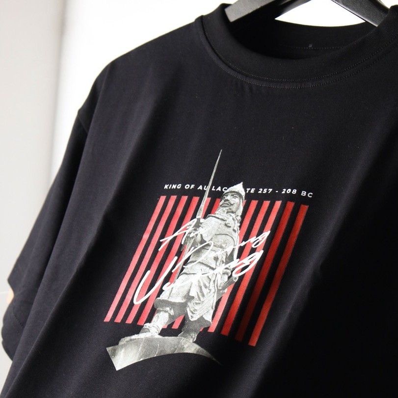 Áo thun unisex In cao cấp hình KING AN DƯƠNG VƯƠNG form basic 100% cotton premium SOUL OF A NATION - Đen