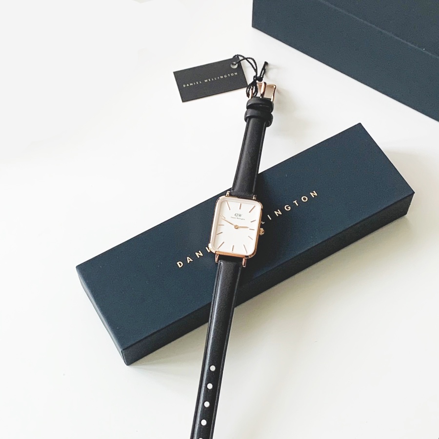 Combo Đồng Hồ Nữ Daniel Wellington Quadro Pressed Sheffield White & Vòng Tay DW Cuff V1 Chính Hãng - OtisWatch