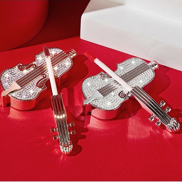 Son kem màu nhung lì TVLV hình cây đàn violin đính đá siêu đẹp chất lượng cao cấp