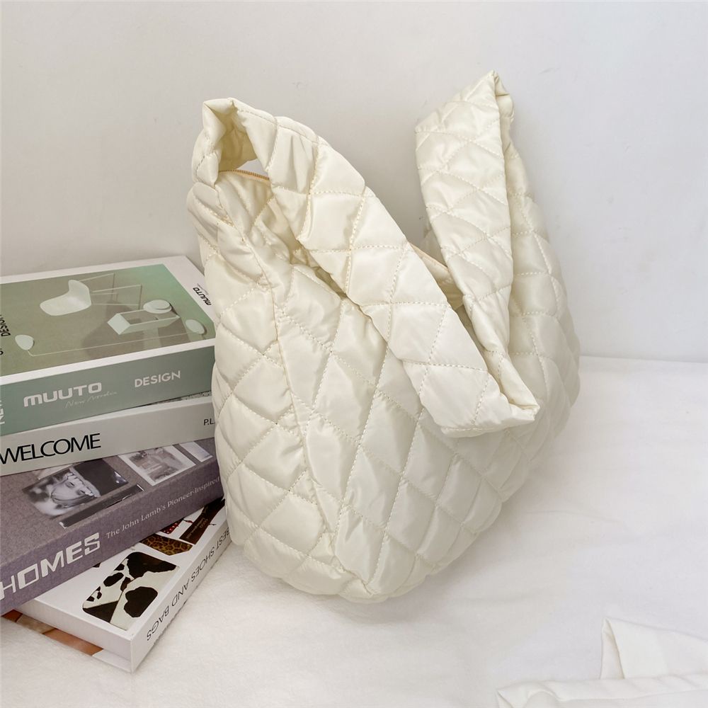 Túi xách đeo vai cỡ lớn bằng cotton họa tiết kẻ sọc nhiều màu thời trang mùa đông cho nữ TBB25