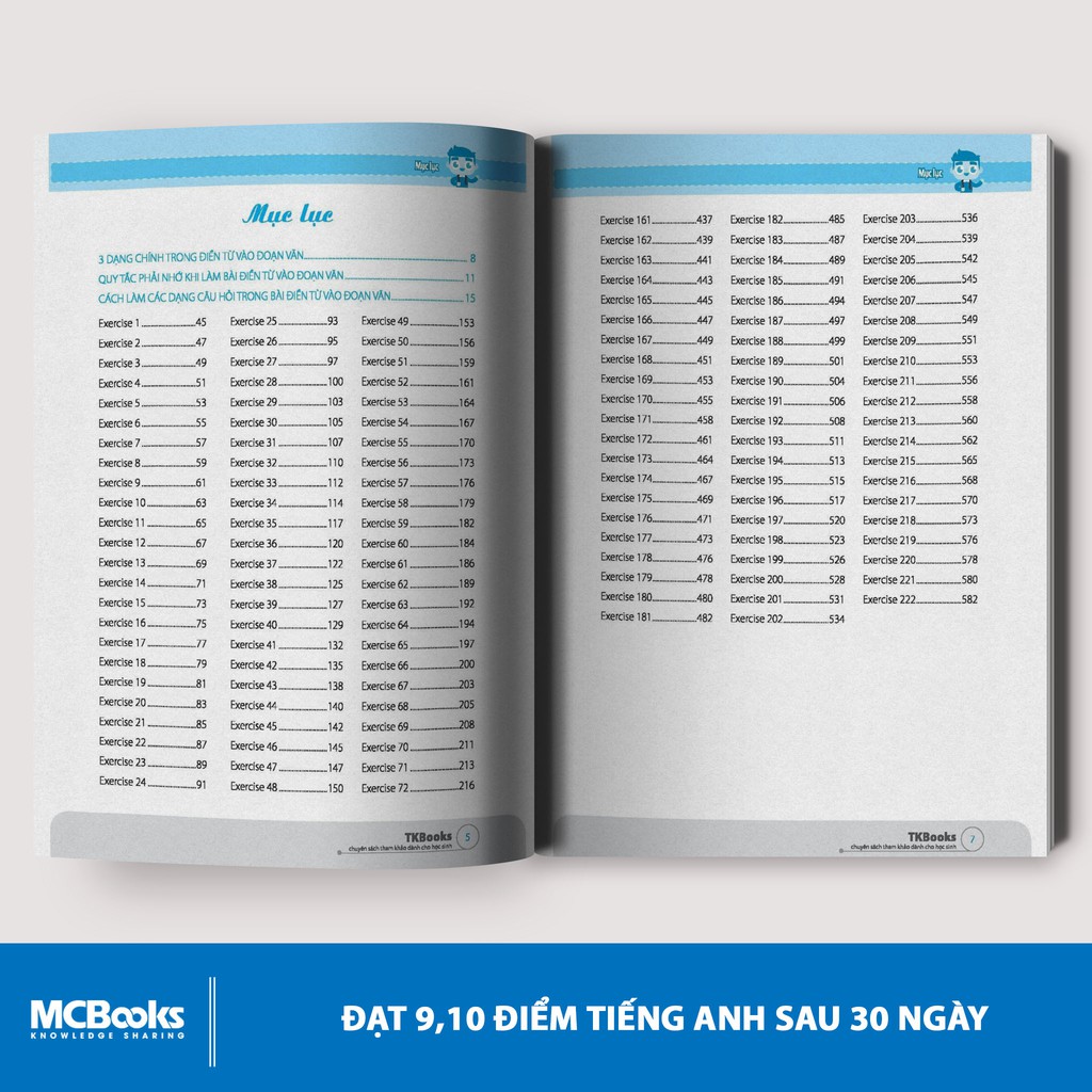 Sách- 222 Bài Luyện Tập Điền Từ Tiếng Anh (5 câu hỏi trắc nghiệm)