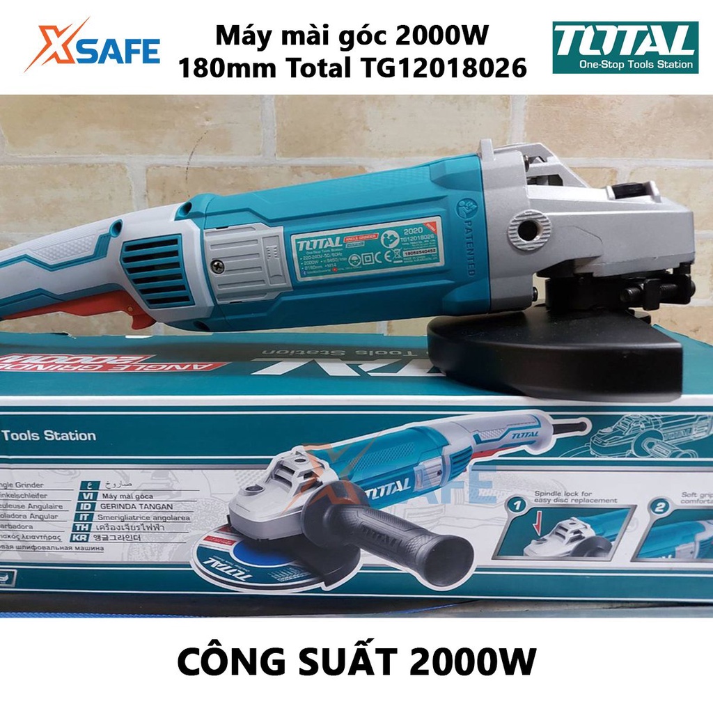 Máy mài góc cầm tay TOTAL TG12018026 Máy mài 2000W Điện áp sử dụng 220V-240V, nhỏ gọn, siêu bền [XSAFE]