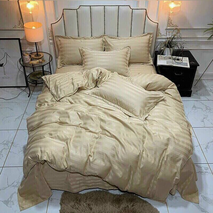 BỘ CHĂN GA GỐI KẺ 3F CAO CÂP TIÊU CHUẢN KHÁCH SẠN 5*