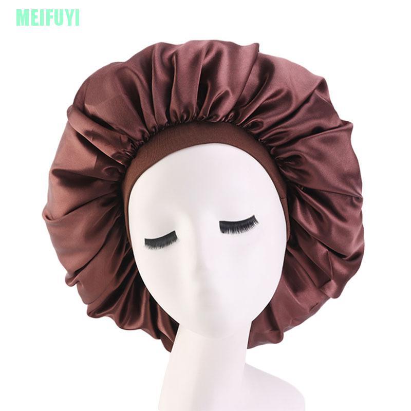 (Hàng Mới Về) Mũ Trùm Tóc Khi Ngủ Bằng Satin Có Thể Điều Chỉnh Kích Cỡ