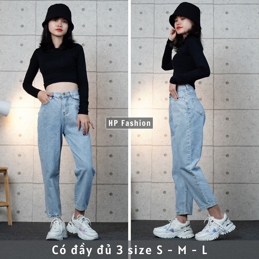 Quần baggy nữ ❤️ Quần jean cạp lưng cao basic chất bò dày dặn trẻ trung - QJ11 | WebRaoVat - webraovat.net.vn