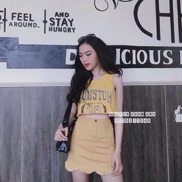 Áo tanktop croptop Houston