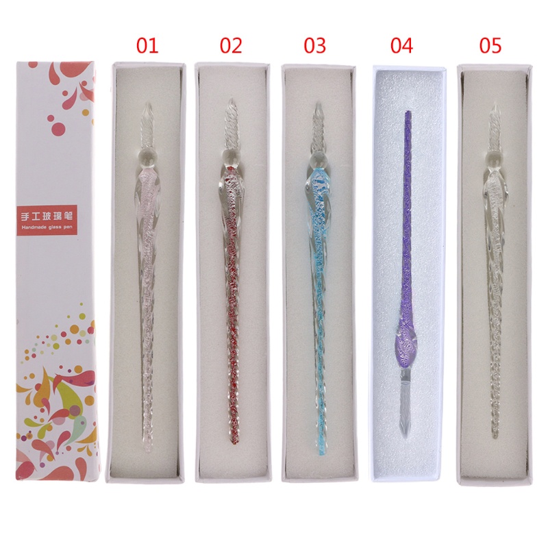 Bút máy vỏ kính thủ công phong cách vintage kèm hộp đựng
