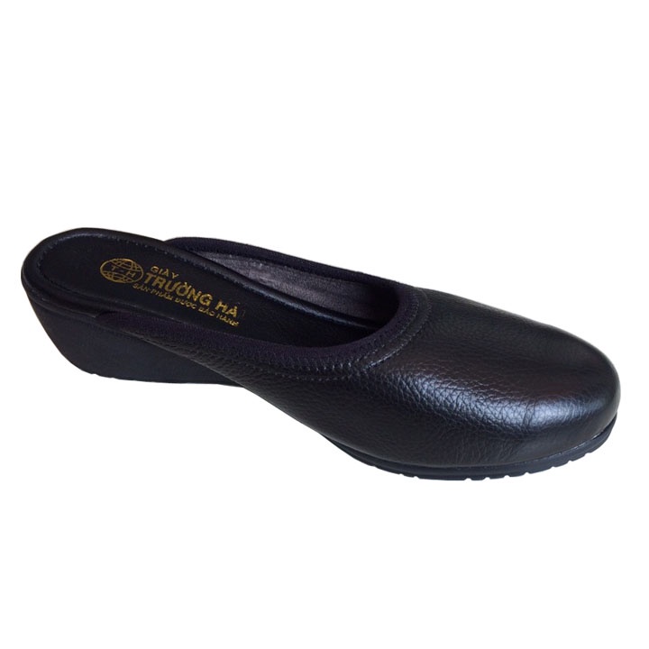 Sục nữ đế xuồng 3cm da bò thật đế cao su