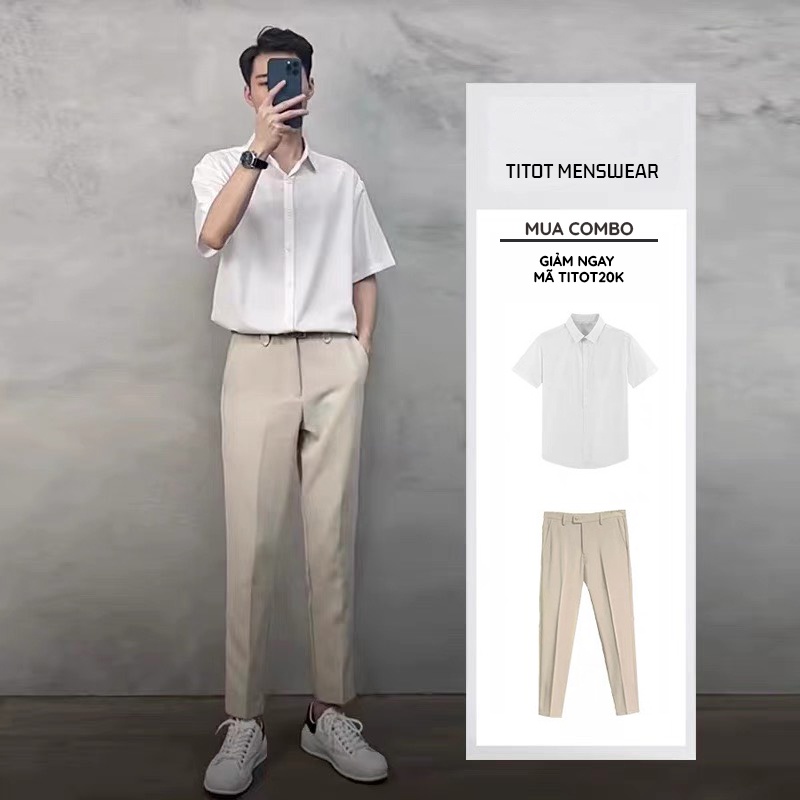 Quần âu nam hàn quốc dáng BAGGY ống suông TITOT-QA01