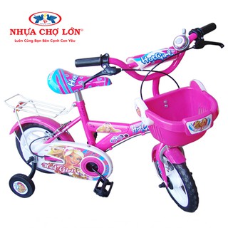 XE ĐẠP TRẺ EM 2 BÁNH NHỰA CHỢ LỚN 12 INCH 71 - Màu HỒNG