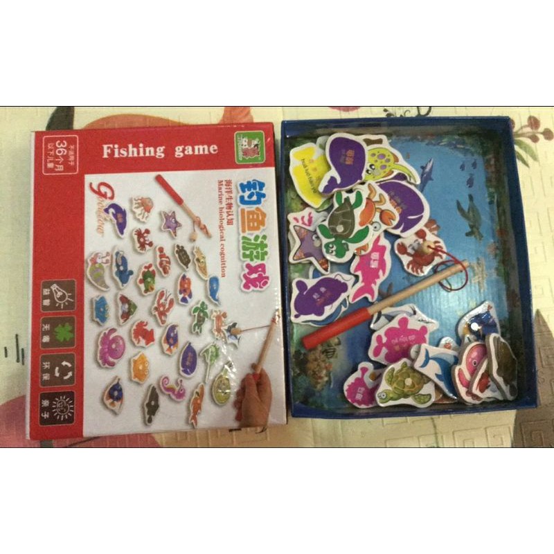 Bộ câu cá bằng gỗ cho bé - Bộ đồ chơi câu cá 32 con