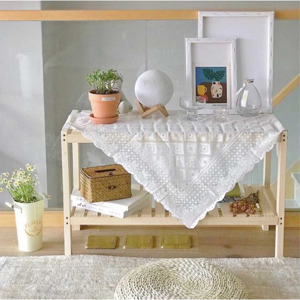 [ Ảnh thật] Kệ gỗ 2 tầng 80cm x 26cm x 50cm (Dài x Rộng x Cao)