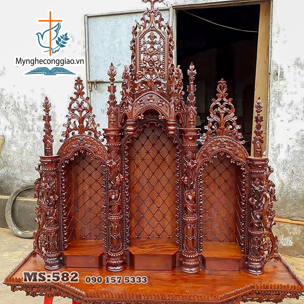 Bộ Tòa Gỗ Công Giáo Đẹp, Bàn Thờ Chúa Bằng Gỗ Cao Cấp | myngheconggiao.vn