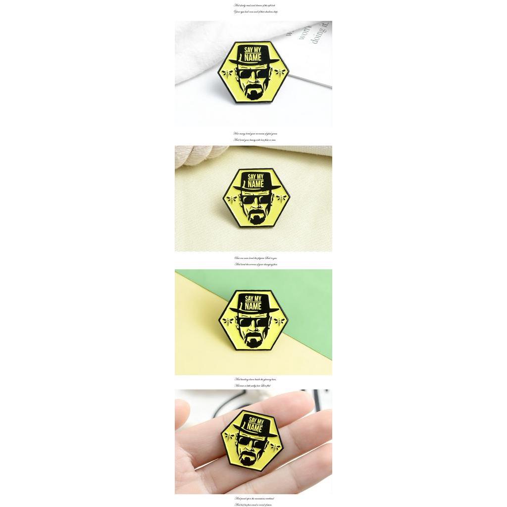 Ghim Cài Áo Tráng Men Hình Chữ Say my name Làm Quà Tặng Cho Bạn Bè