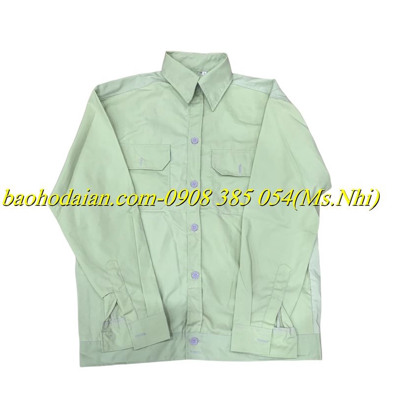 Áo bảo hộ lao động công nhân vải si giá rẻ- Hình thật