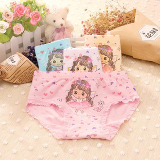 Sét 4 chiếc quần chíp bé gái cotton phối ren -hàng quảng châu cao cấp