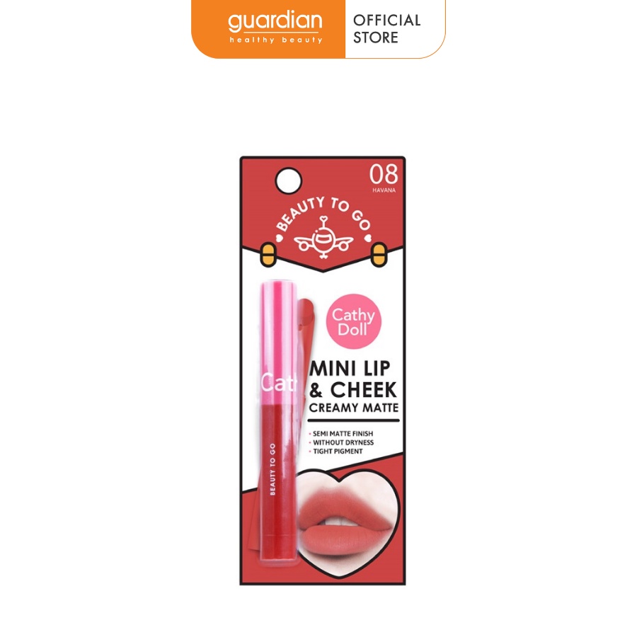 Son Kem Má Hồng Mini Beauty To Go Lip &amp; Cheek Creamy Matte #08 Havana Cathy Doll 0,6Gr