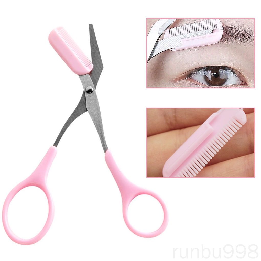 [Hàng mới về] Kéo cắt tỉa lông mày kèm lược chải thích hợp cho người mới bắt đầu