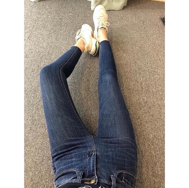 Quần skinny 9 tấc jeans lai cắt lưng cao