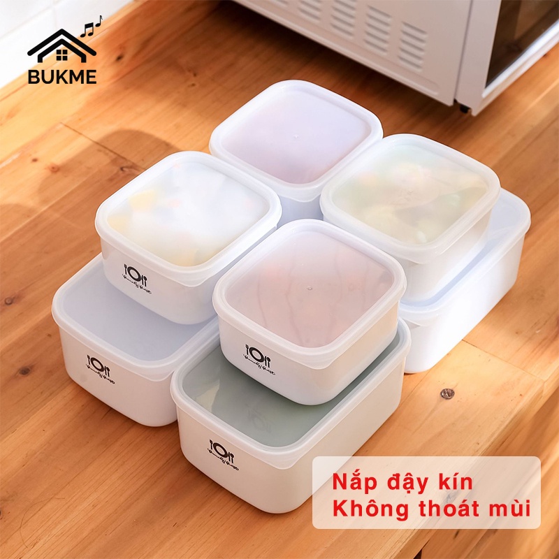 Hộp nhựa đựng thực phẩm tủ lạnh lò vi sóng đựng cơm bảo quản thức ăn Hộp trữ đông đồ ăn