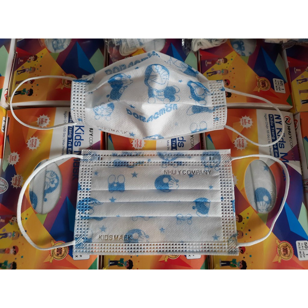 Khẩu trang trẻ em Như Ý 3 lớp có giấy lọc hộp 50 cái | BigBuy360 - bigbuy360.vn