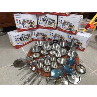 COMBO 5 BỘ ĐỒ CHƠI NẤU ĂN INOX CHO BÉ HÀNG LOẠI 1