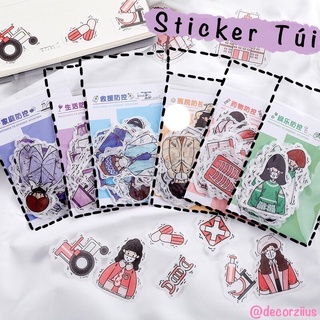 Sticker Cute,Túi Sticker 40 Miếng Dán Sticker Xinh Xắn Dễ Thương Trang Trí Sổ Tay,Planner