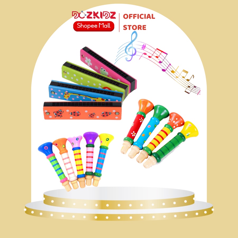 Đồ chơi âm nhạc - kèn gỗ luyện hơi màu sắc ngộ nghĩnh, an toàn cho bé - Dozkidz