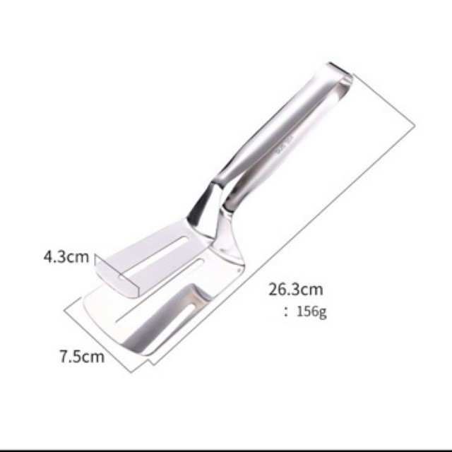 Kẹp gắp đồ ăn bằng inox 304, Xẻng gắp đồ ăn nóng chiên, nướng tiện lợi