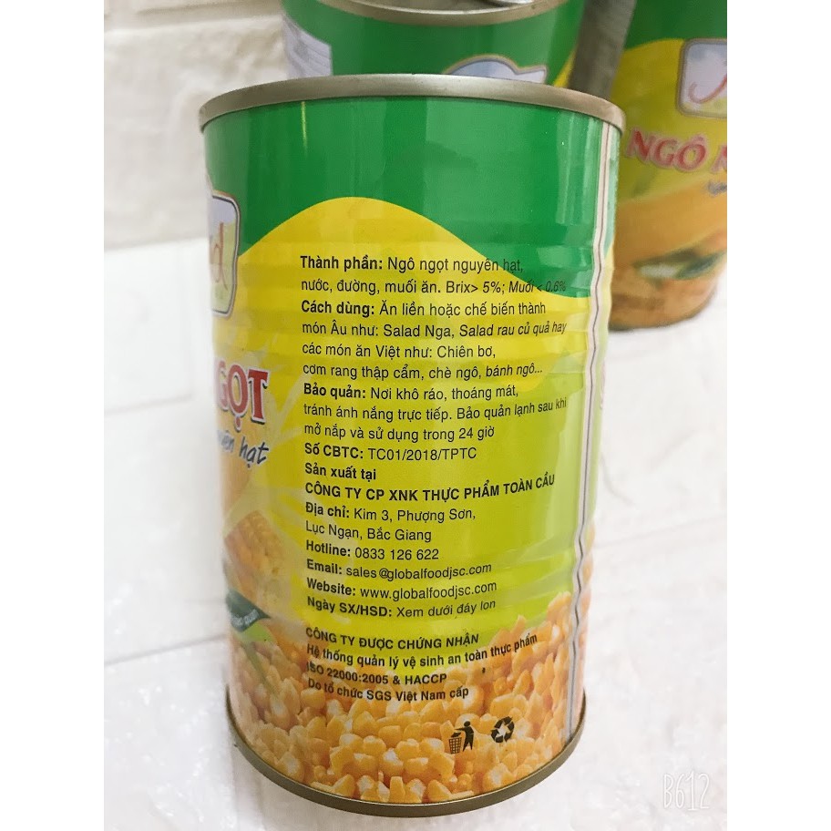 Ngô Ngọt Nguyên Hạt Đóng Lon 450g