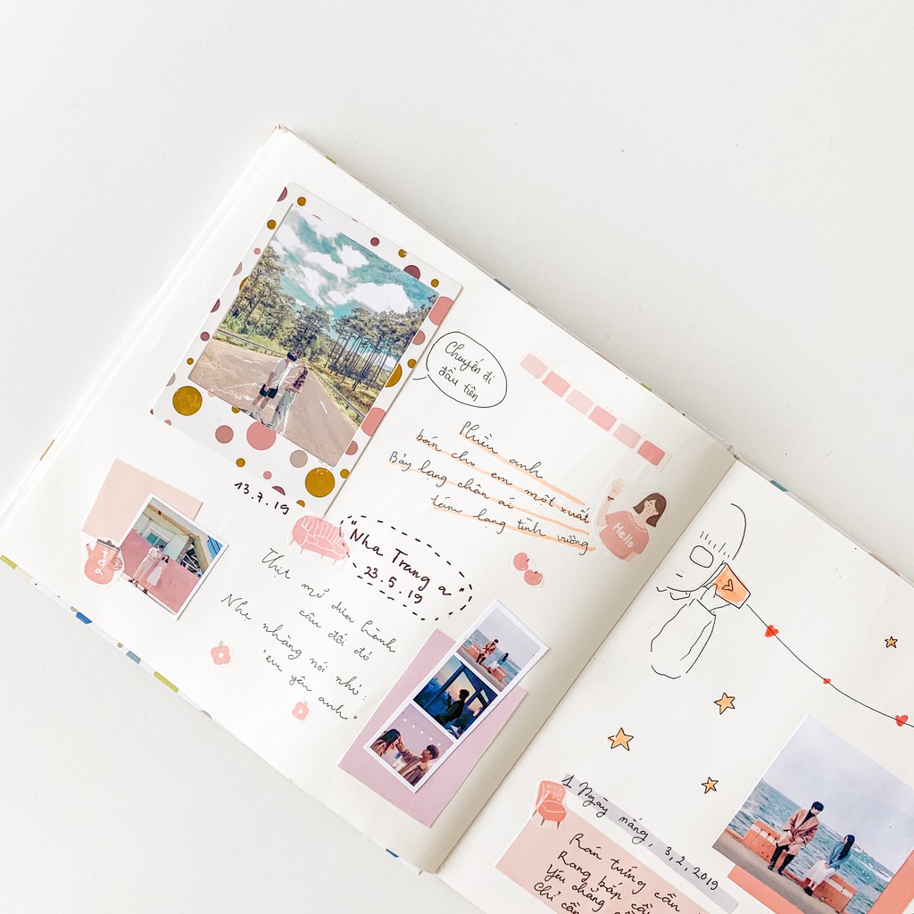 Memory Journal - Sổ dán ảnh Scrapbook ruột Dot & Trơn Crabit - Lemon