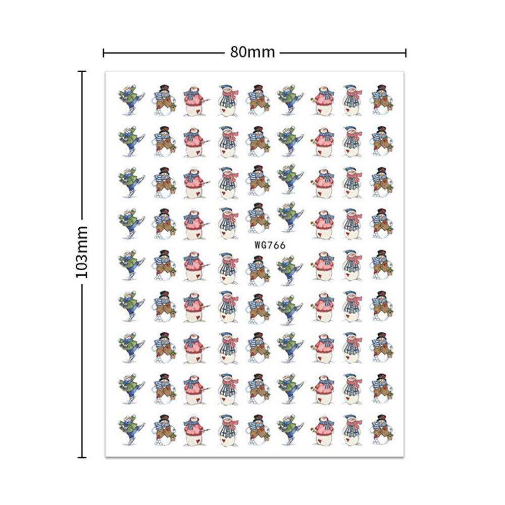 XIANTIN Đề Can Dán Móng Tay Tự Dính Họa Tiết Hoạt Hình Chủ Đề Giáng Sinh