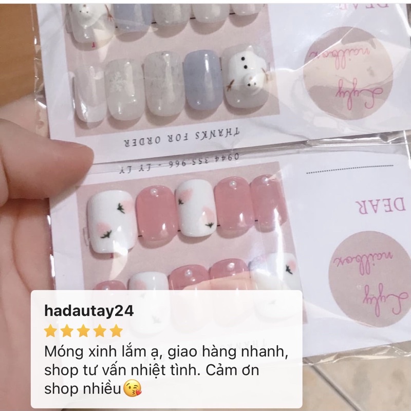 nail box sơn loang kết hợp giấy nhún