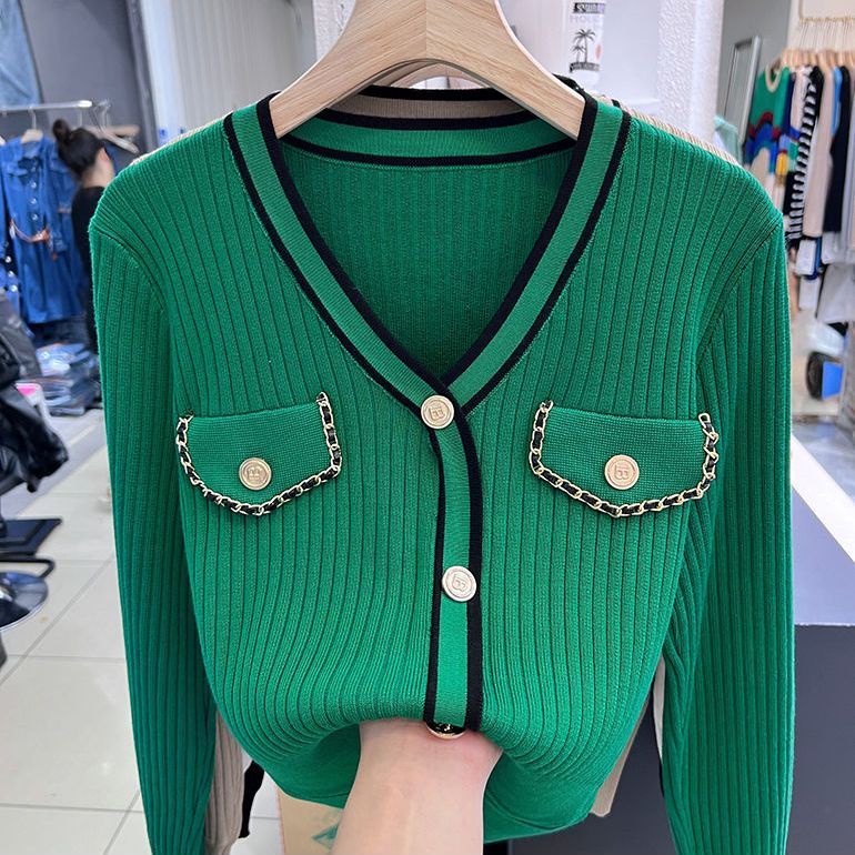 Áo Khoác Cardigan Dệt Kim Dáng Ôm Phong Thời Trang
