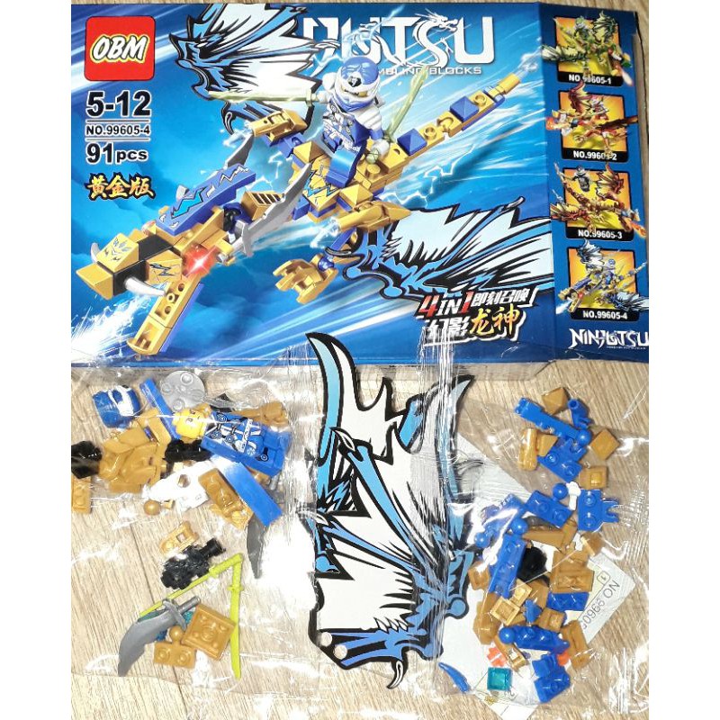 Lắp ráp 1 hộp LegoNinja Rồng có cánh 99605 có nhiều chi tiết bằng nhựa ABS