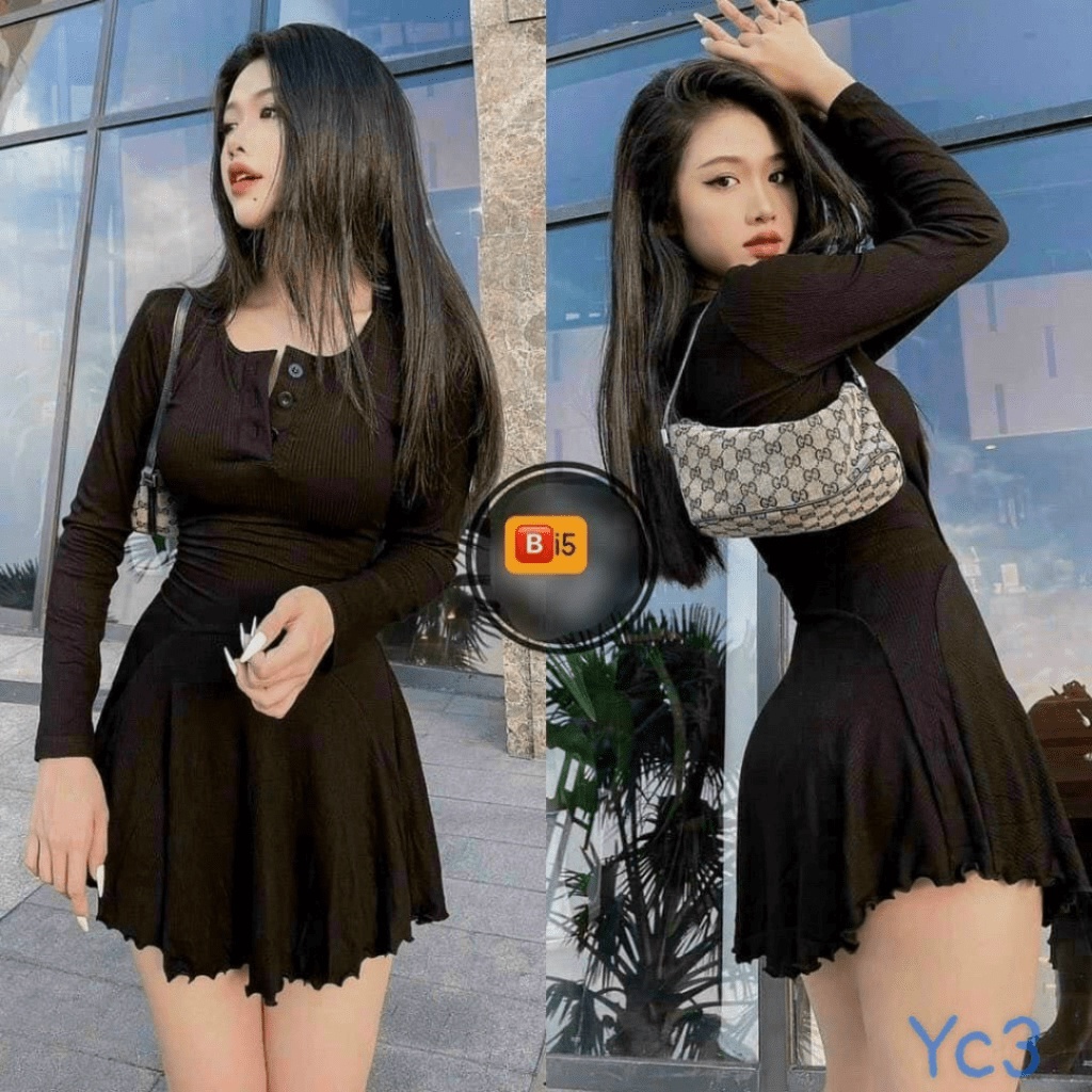 (FREE SHIP) FREE SHIP- ĐẦM THUN BORIP TÔN DÁNG TAY DÀI KÍN ĐÁO CỰC HOT PU VALENTINNA