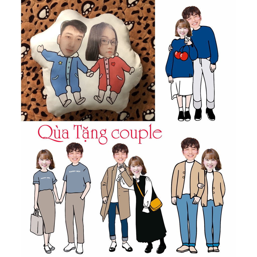 gấu bông in ảnh theo yêu cầu couple / in gấu ôm theo yêu cầu làm quà tặng tình yêu valentine