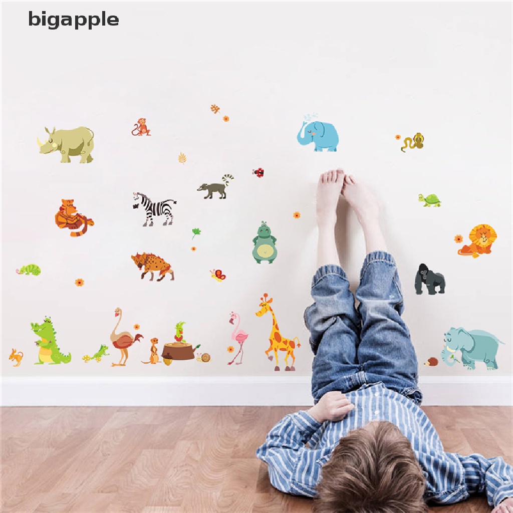 bigapple Animals Wall Stickers for Kids Baby Home Poster MonkeyElephant Horse Wall Decals RDG