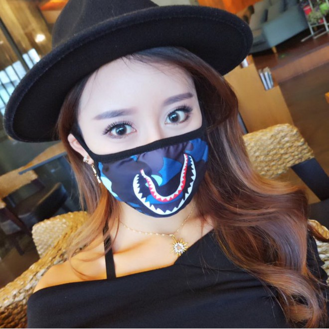 2021 Newest Bape shark mask man women Camouflage Cotton Mask