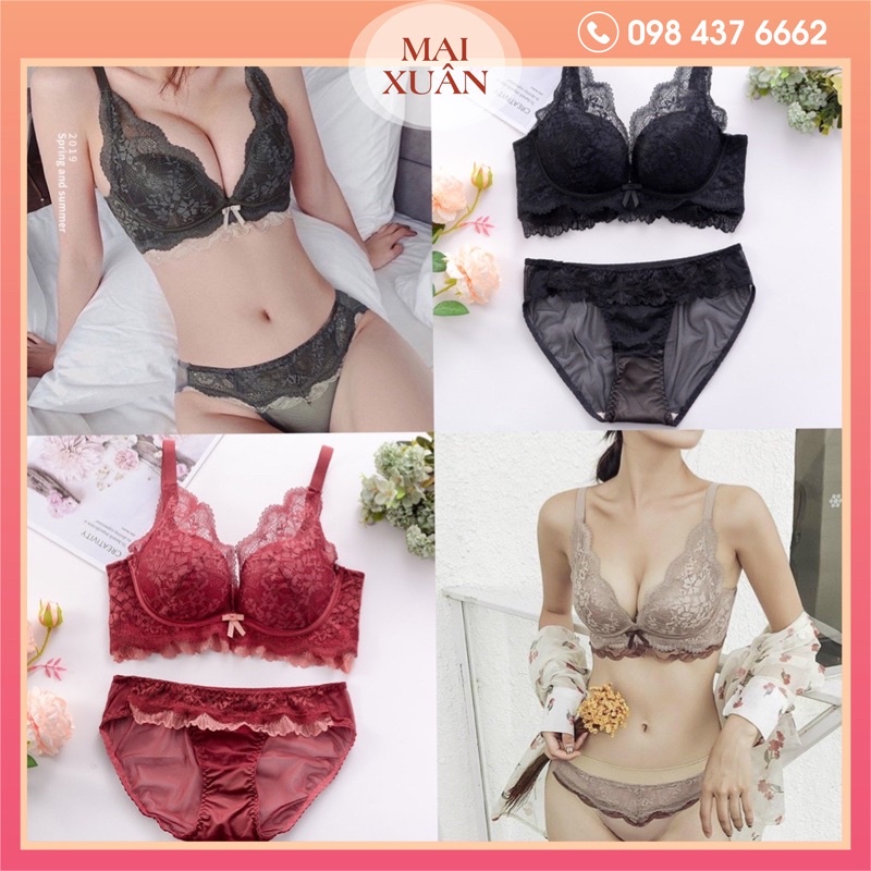 Bộ lót ren cao cấp không gọng-Nâng ngực đỉnh cao(Hàng Cao Cấp)