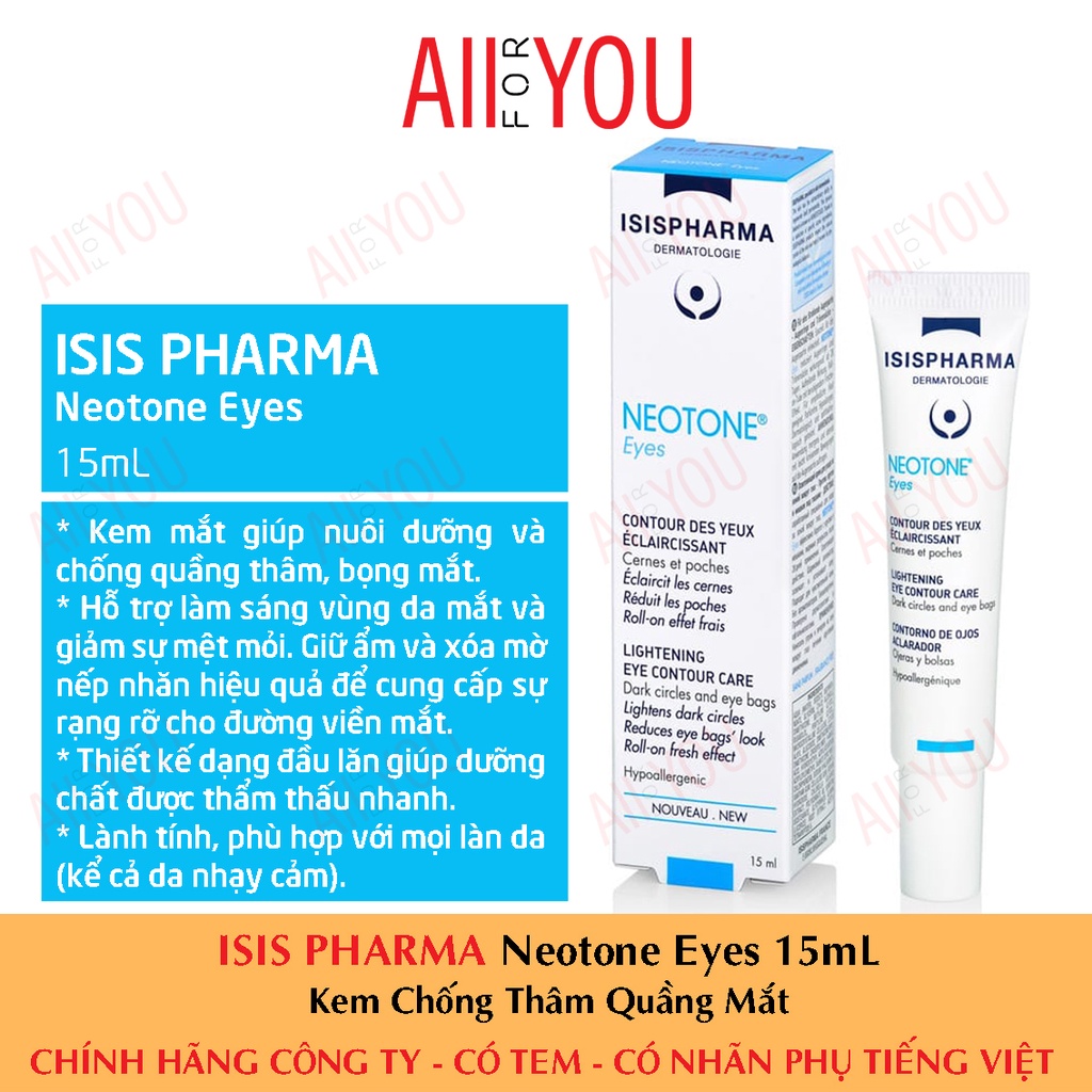 ISIS PHARMA Neotone Eyes 15ml - Kem Chống Thâm Quầng Mắt.