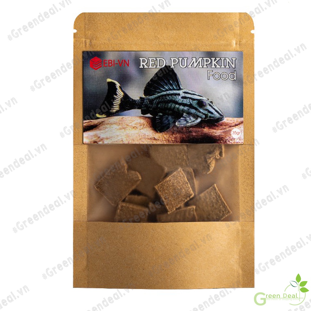EBI VN - Red Pumpkin Food (Túi 35 gram) | Thức ăn cho cá Pleco thủy sinh