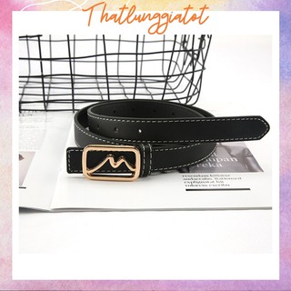 Thắt lưng da nữ Ulzzang mặt chữ M bản 2.3cm (Hỗ trợ bấm lỗ, cắt dây nịt) TL082 - Thắt Lưng Giá Tốt