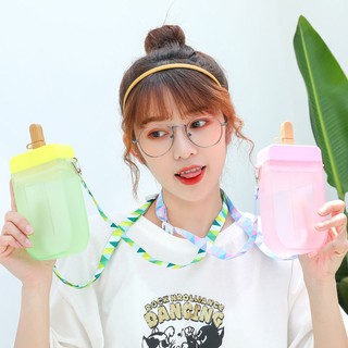 Bình nước nhựa ABS mềm trong suốt kèm ống hút