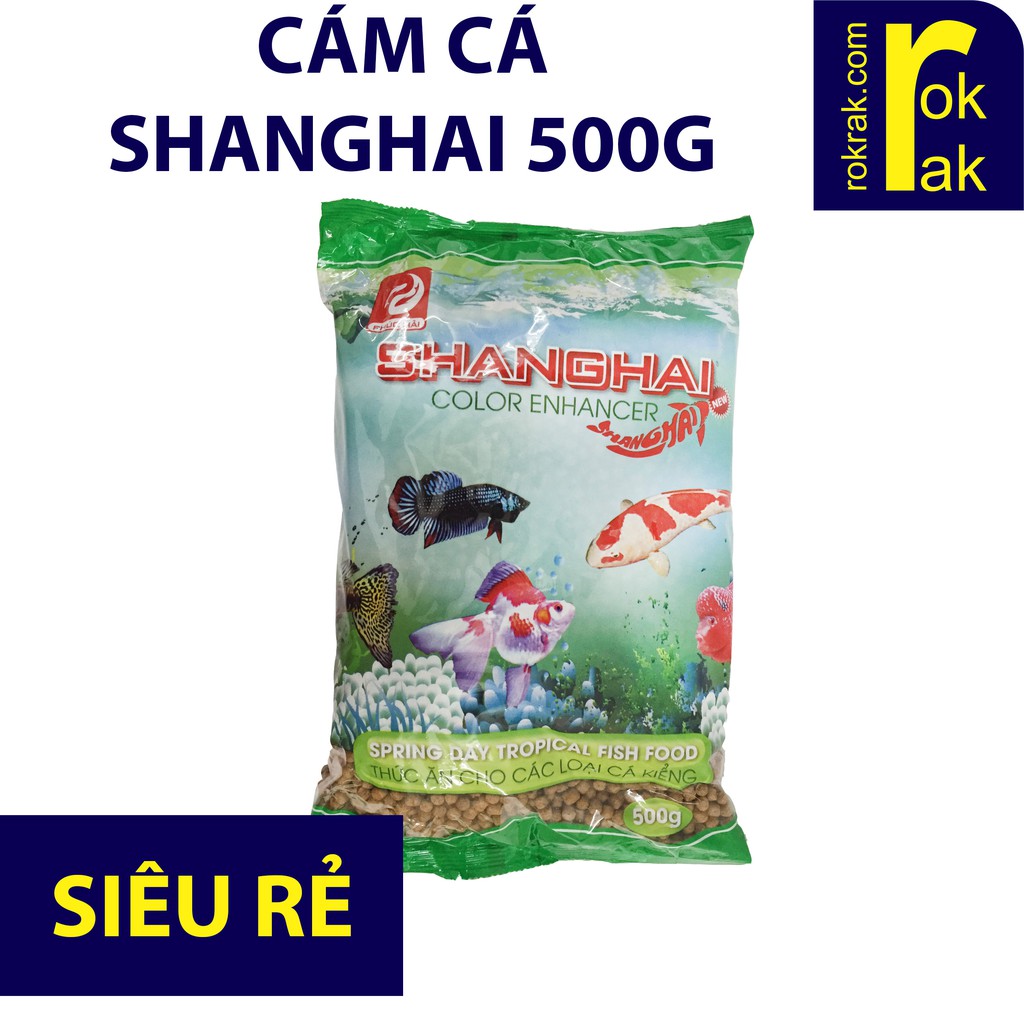 Cám cá Shanghai 500g Thức ăn cho cá kiểng lên màu cỡ vừa vt500