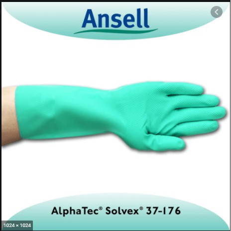 Găng tay chống hóa chất Ansell 37-176 cấu tạo nitrile - chống hóa chất - axit - dầu nhớt - thấm hút mồ hôi tốt