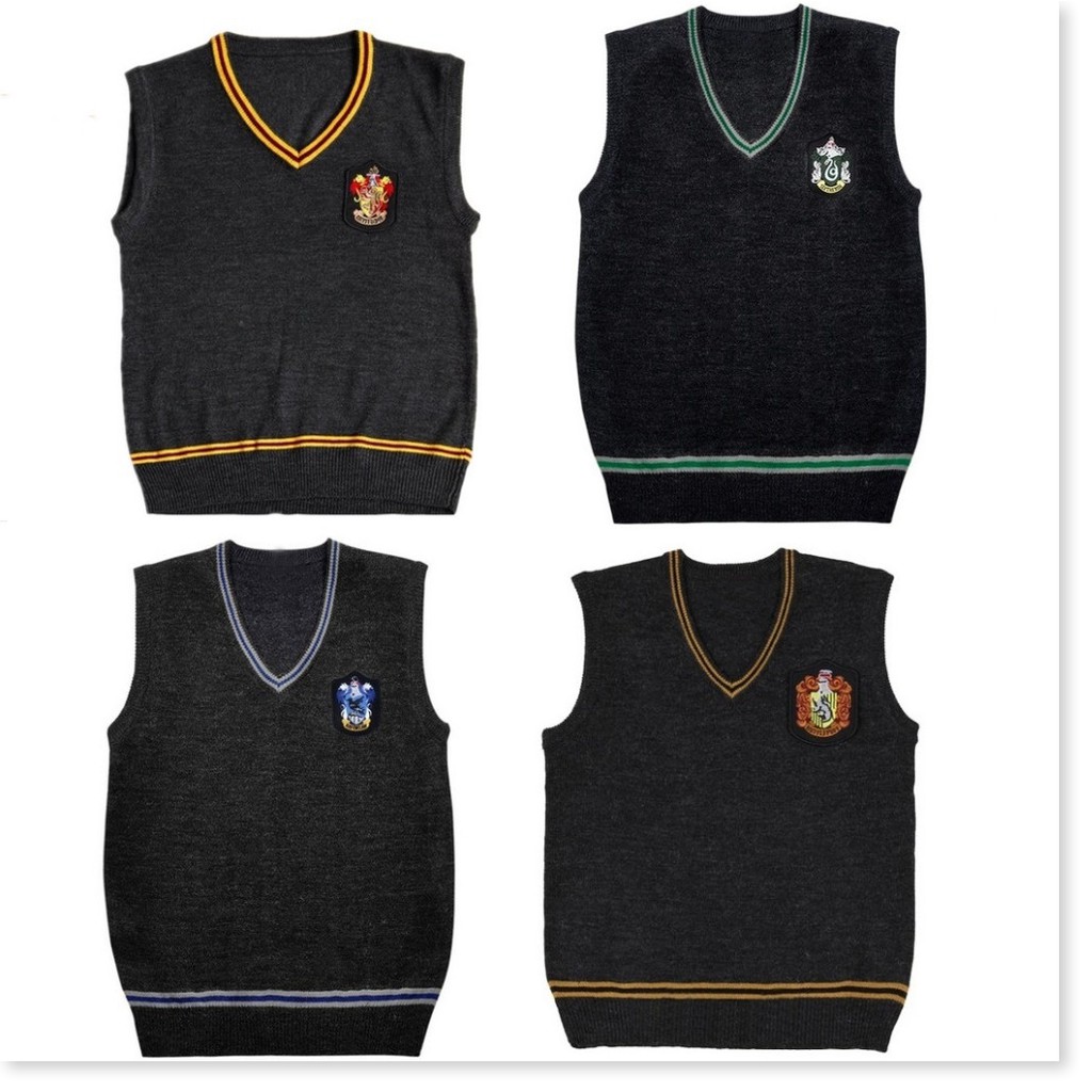 Áo Len Harry Potter Áo Khoác Hufflepuff Ravenclaw Slytherin Gryffindor Áo Len Không Tay